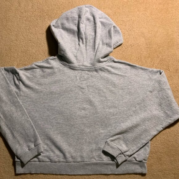 Disney Little Mermaid Women Medium Gray Cropped‎ Pullover Hoodie Sweatshirt (G) - Picture 7 of 8